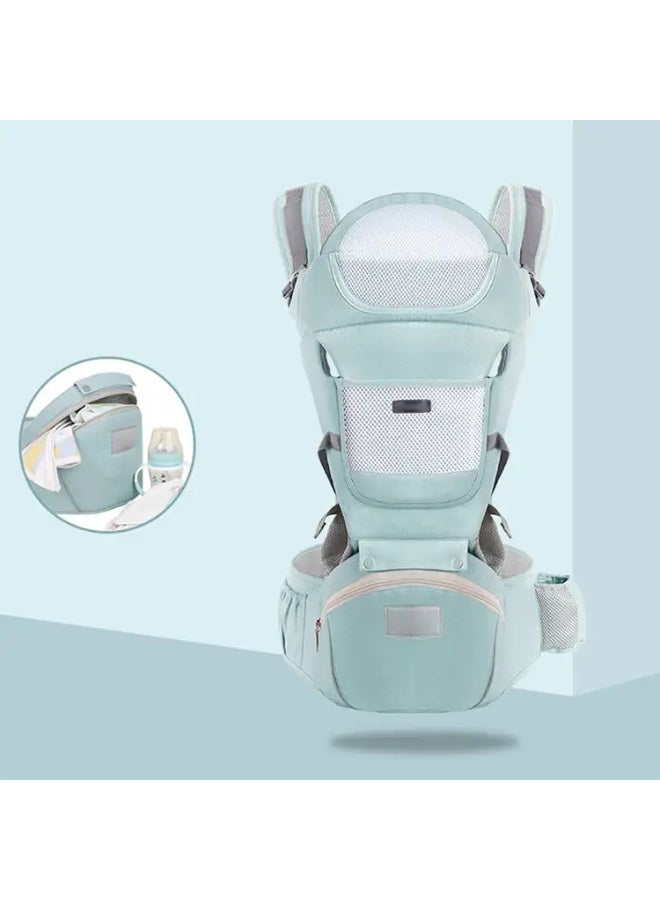 حامل أطفال 6 في 1، مقعد للورك، حزام خصر متعدد الوظائف، مناسب للمشي والتسوق والرحلات والتنزه - مقاس قابل للتعديل، مناسب للأطفال من عمر 0 ​​إلى 36 شهرًا، مع علبة هدايا. - Image 1